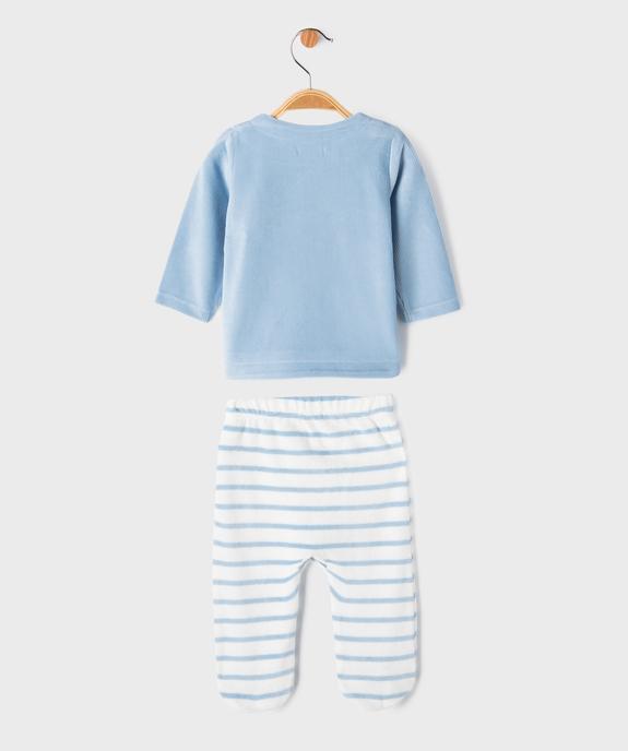 Pyjama 2 pièces en velours bébé garçon - LuluCastagnette vue4 - LULU CASTAGNETTE GEMO FOR GOOD - GEMO
