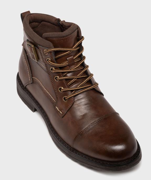 Boots mid-cut à semelle crantée, lacets et zip homme vue6 - MARIO BALDANO - GEMO