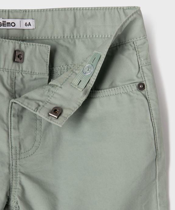 Bermuda regular en twill de coton à revers garçon vue2 - GEMO 4G GARCON - GEMO