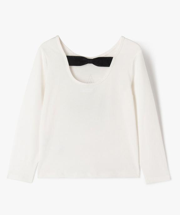 Tee-shirt à manches longues avec dos fantaisie et strass fille vue3 - GEMO 4G FILLE - GEMO