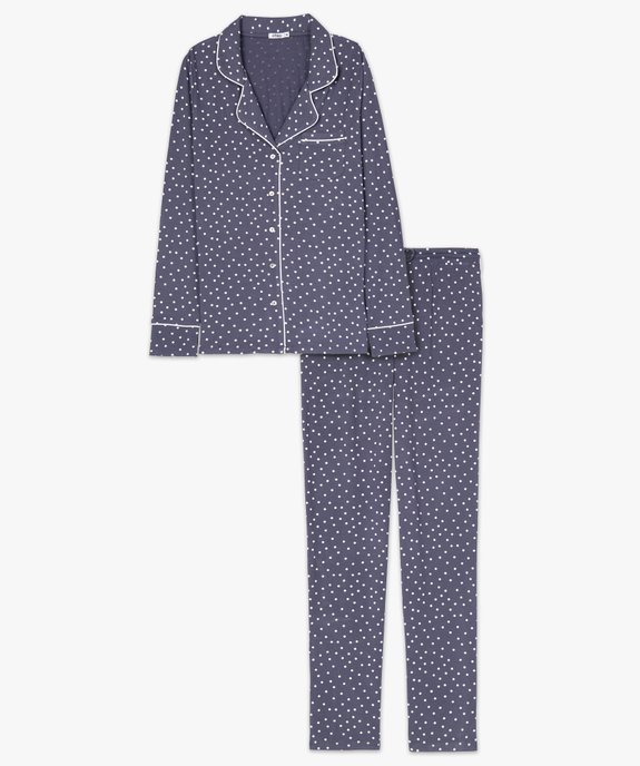 Pyjama deux pièces en viscose femme : chemise et pantalon vue4 - GEMO 4G FEMME - GEMO