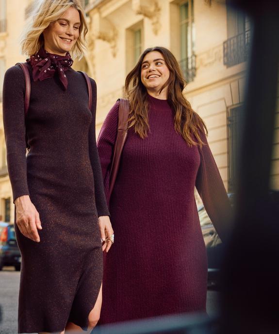 Robe pull longue fendue sur un côté femme vue7 - GEMO(FEMME PAP) - GEMO