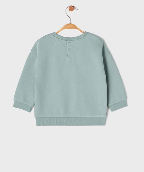 Sweat en molleton doux imprimé à col rond bébé garçon vue3 - GEMO 4G BEBE - GEMO