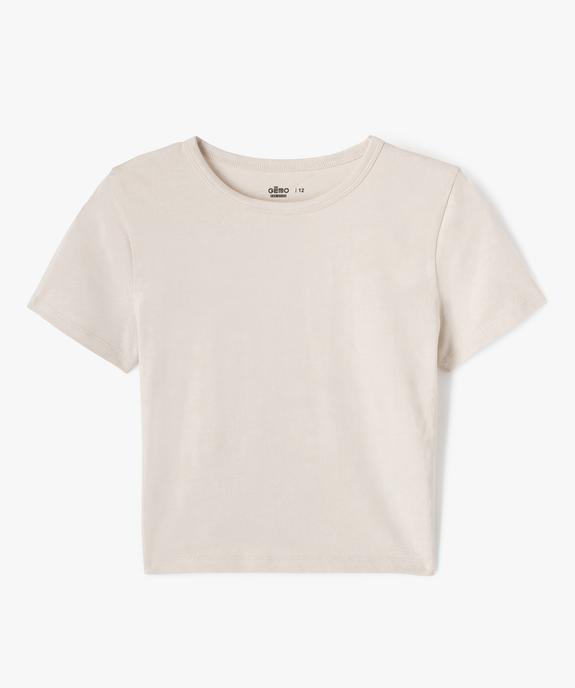 Tee-shirt manches courtes coupe courte fille vue1 - GEMO 4G FILLE - GEMO