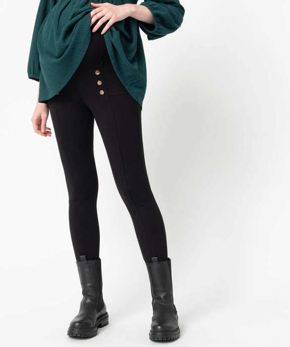 Pantalon de grossesse avec boutons fantaisie vue1 - GEMO (MATER) - GEMO