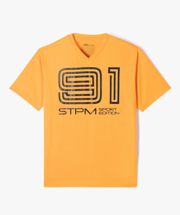 Tee-shirt de sport col V garçon vue1 - GEMO (JUNIOR) - GEMO