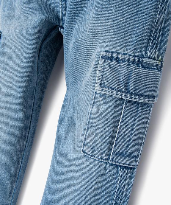 Jean cargo délavé à taille élastiquée réglable garçon vue9 - GEMO (ENFANT) - GEMO