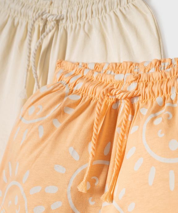 Short ample en jersey de coton bébé fille (lot de 2) vue2 - GEMO(BEBE DEBT) - GEMO