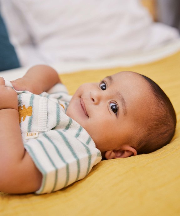 Combishort bébé en éponge rayé - LuluCastagnette vue6 - LULUCASTAGNETTE - GEMO