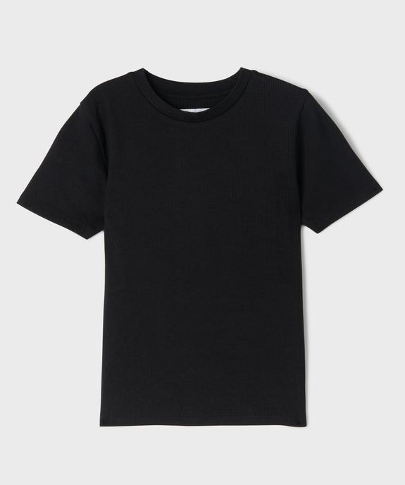 Tee-shirt manches courtes en maille côtelée fille vue1 - GEMO 4G FILLE - GEMO