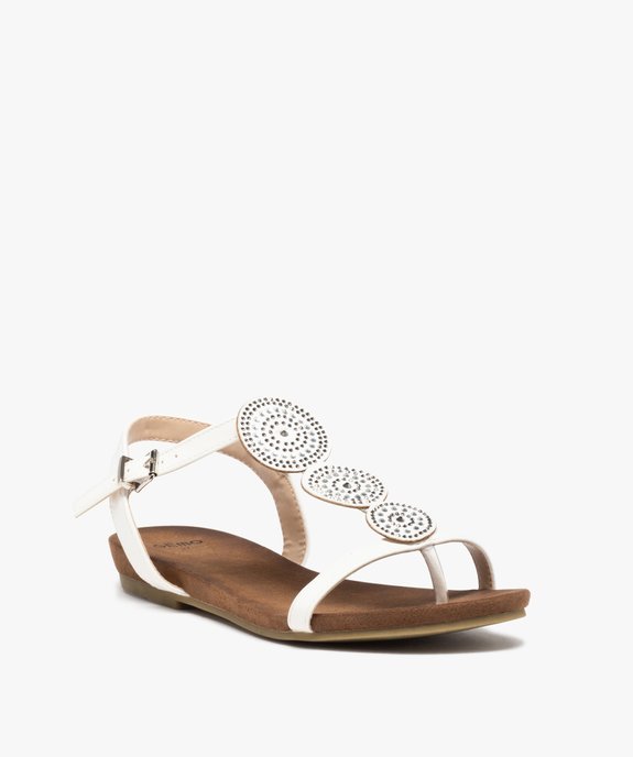 Sandales femme à semelle crantée dessus cuir uni vue2 - GEMO (CASUAL) - GEMO