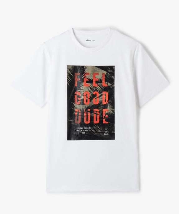 Tee-shirt imprimé en coton garçon vue1 - GEMO (JUNIOR) - GEMO
