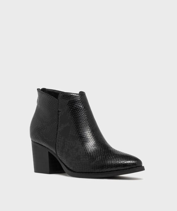 Boots santiags à talon cubain, bout pointu et tige texturée femme vue3 - FOLLOW ME - GEMO