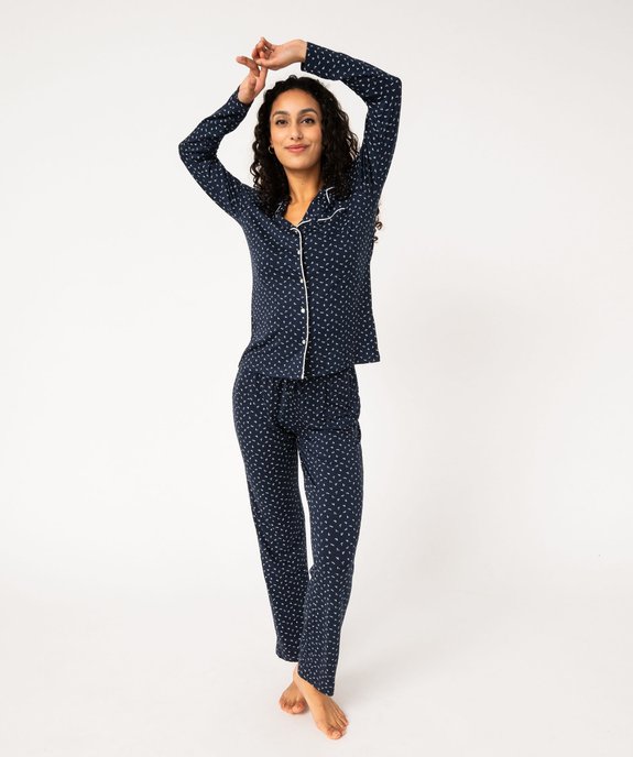Pyjama deux pièces en viscose femme : chemise et pantalon vue2 - GEMO 4G FEMME - GEMO