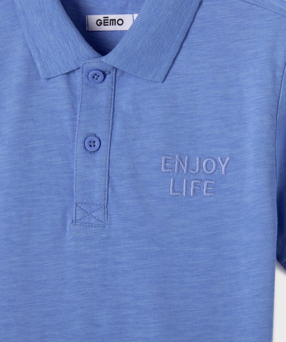 Polo manches courtes brodé garçon vue2 - GEMO (ENFANT) - GEMO