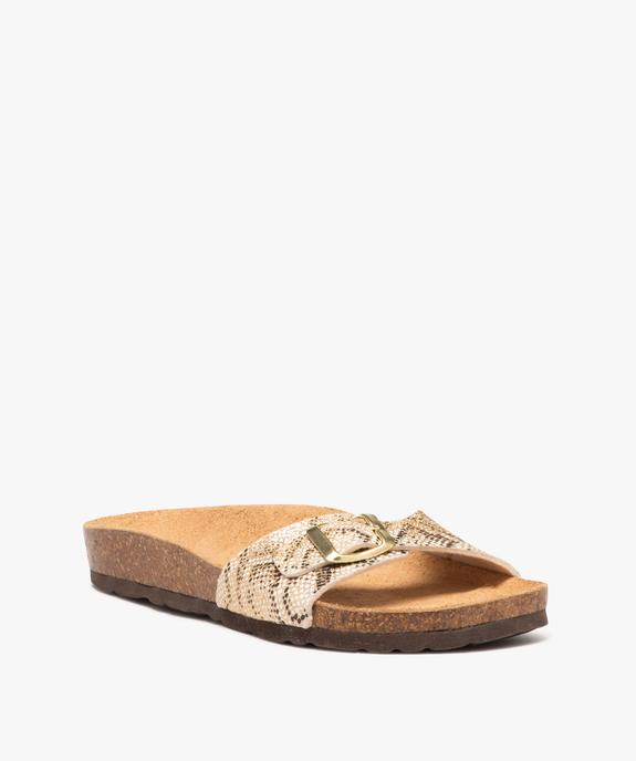 Mules femme plates à bride à boucle fantaisie à paillettes vue2 - GEMO (CASUAL) - GEMO