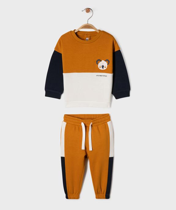 Ensemble 2 pièces sweat et jogging en molleton douillet bébé garçon vue1 - GEMO(BEBE DEBT) - GEMO