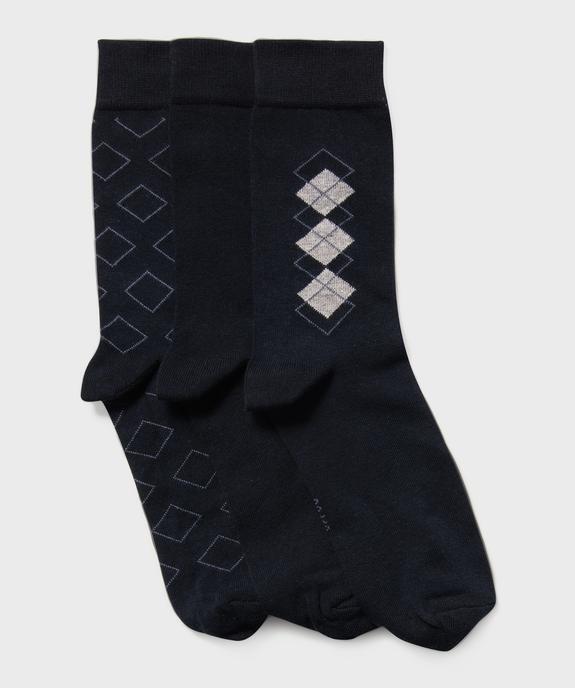 Chaussettes à motifs losanges homme (lot de 3) vue1 - GEMO(HOMWR HOM) - GEMO