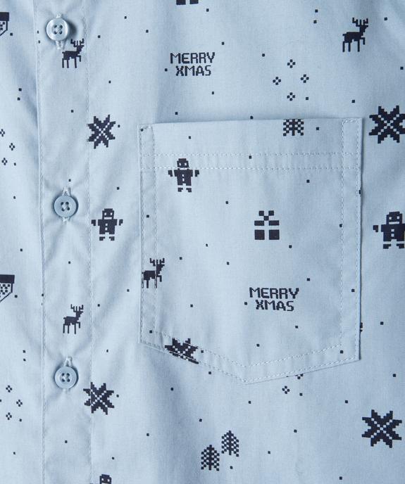 Chemise de Noël garçon à manches courtes avec poche poitrine vue2 - GEMO (JUNIOR) - GEMO