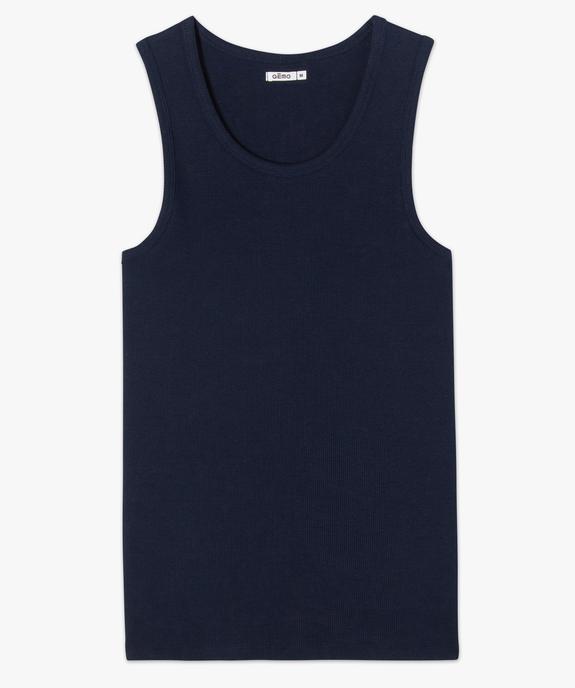 Débardeur uni en maille côtelée homme vue4 - GEMO 4G HOMME - GEMO