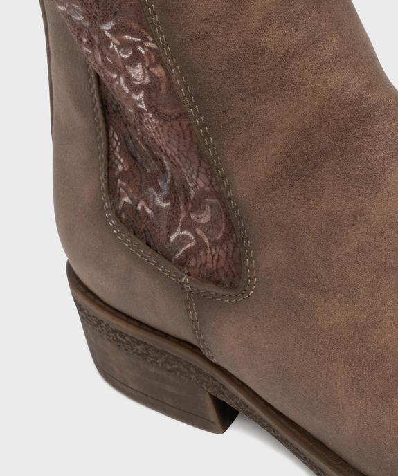 Boots avec empiècement fleuri avec doublure chaude femme - Emilia Rosa vue6 - EMILIA ROSA - GEMO