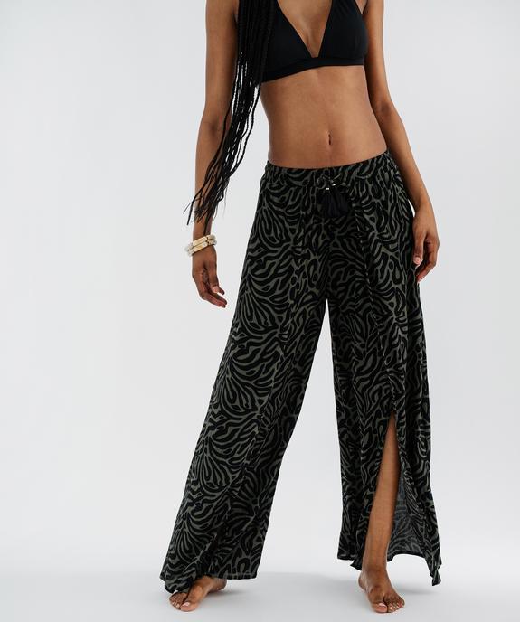 Pantalon de plage large et fluide femme vue1 - GEMO 4G FEMME - GEMO