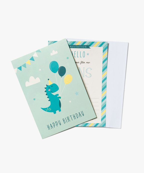 Cartes D Invitation Anniversaire Motif Dinosaures Gemo