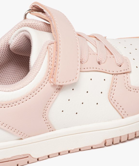 Baskets fille bicolores à scratch et lacets style rétro vue6 - GEMO 4G FILLE - GEMO