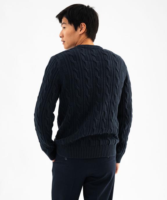 Pull en maille torsadée à col rond homme vue3 - GEMO (HOMME) - GEMO