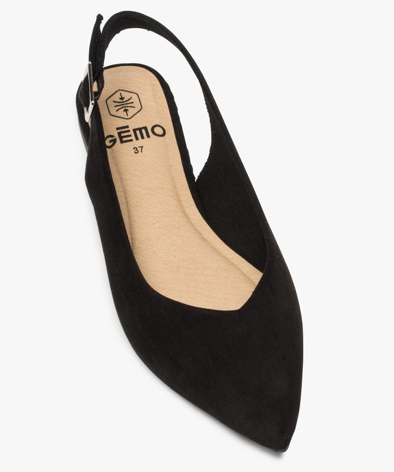 Ballerines femme à talon ouvert et bout pointu toucher velours vue5 - GEMO(URBAIN) - GEMO