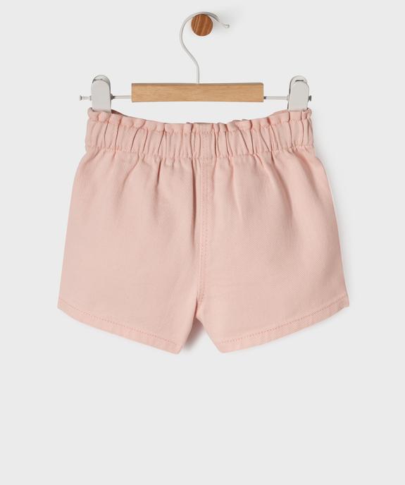 Short en twill de coton bébé fille vue3 - GEMO(BEBE DEBT) - GEMO