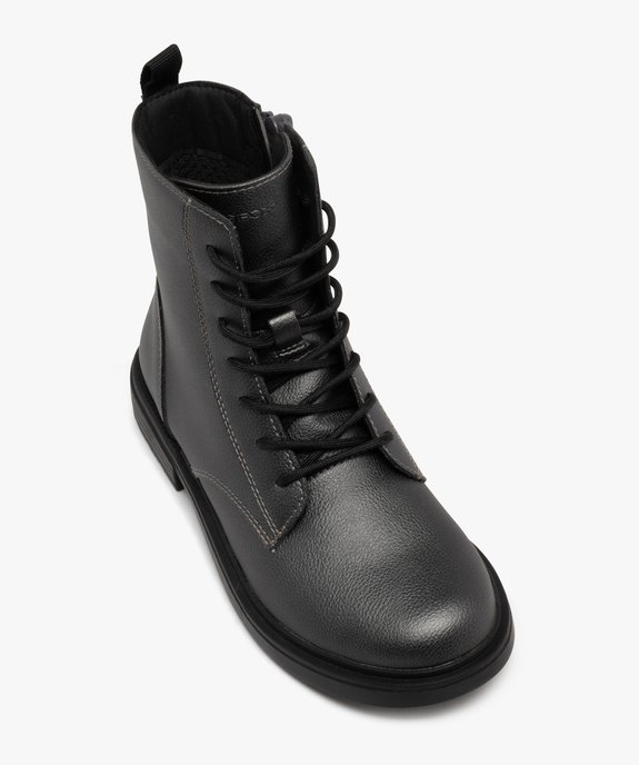 Bottines fille effet métallisé à zip et à lacets - Geox vue5 - GEOX - GEMO