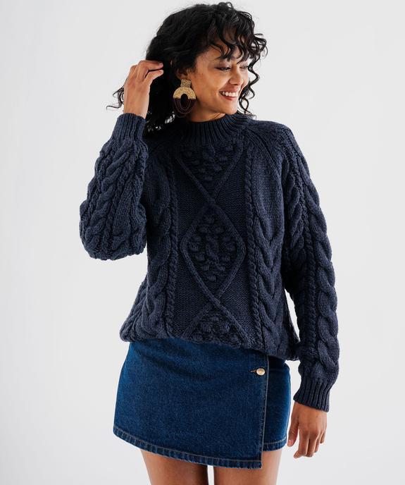 Pull torsadé à col montant femme - LuluCastagnette vue2 - LULUCASTAGNETTE - GEMO