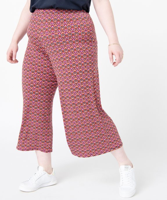 Pantalon femme grande taille ample à motifs graphiques  vue1 - GEMO (G TAILLE) - GEMO