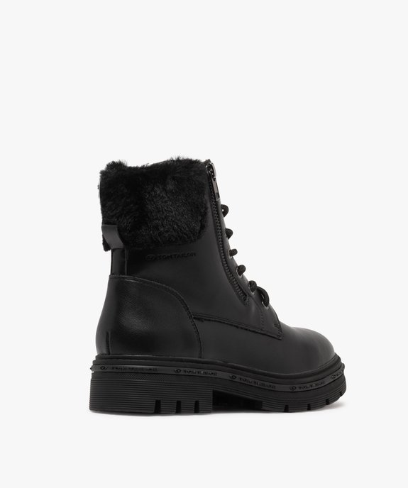 Boots fourrées à lacets et zips femme - TOM TAILOR Boots fourrées à lacets et zips femme vue4 - TOM TAILOR - GEMO