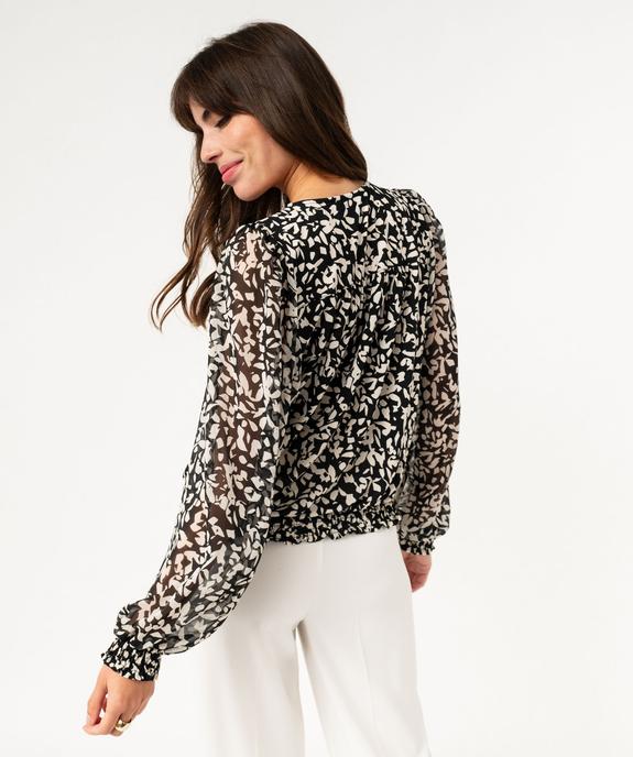 Blouse imprimée manches longues en voile femme vue3 - GEMO(FEMME PAP) - GEMO