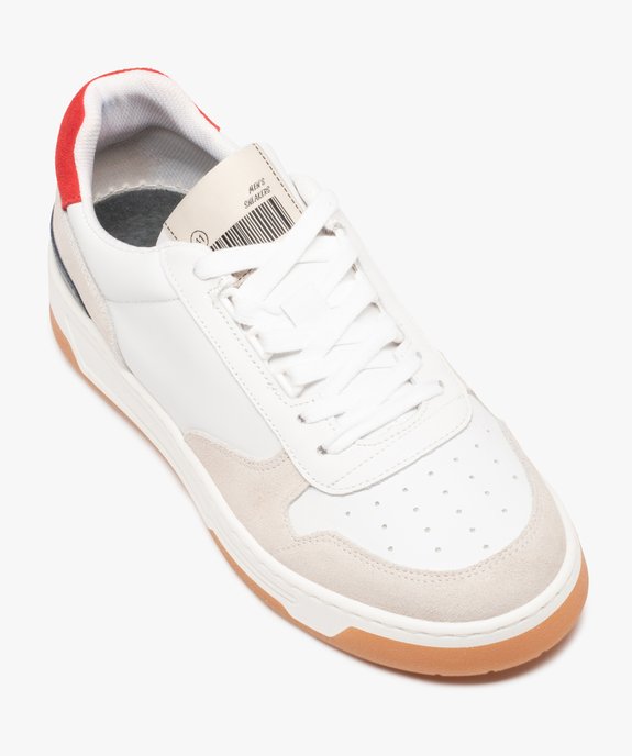 Baskets homme dessus cuir à semelle contrastante – Tanéo vue5 - TANEO - GEMO