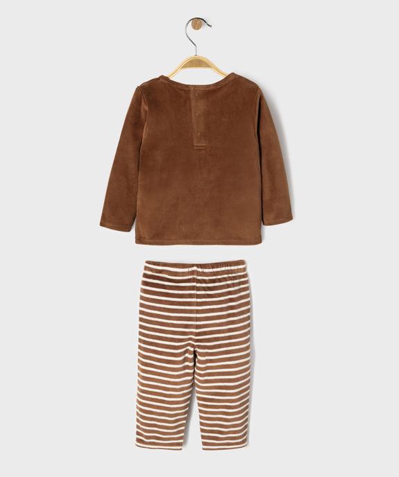 Pyjama en velours 2 pièces à motif renard bébé garçon vue4 - GEMO 4G BEBE - GEMO