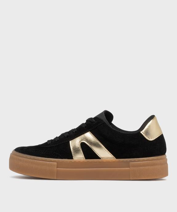 Baskets dessus cuir avec patchs léopard femme - Camps United vue4 - CAMPS - GEMO