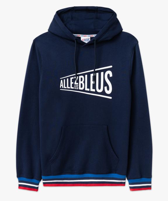 Sweat à capuche en molleton imprimé - Allez les Bleus vue4 - ALLEZ LES BLEUS - GEMO