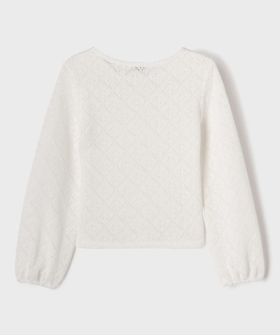 Pull court en maille ajourée fille vue3 - GEMO (ENFANT) - GEMO