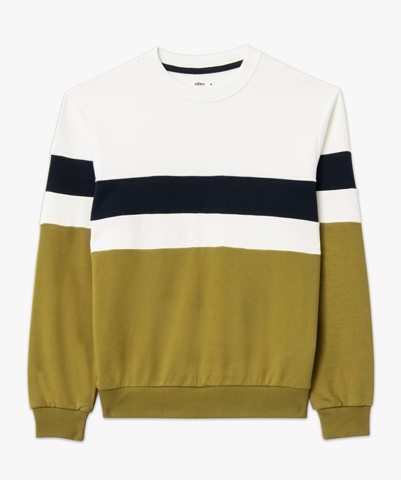 Sweat en maille bouclette tricolore homme vue4 - GEMO (HOMME) - GEMO