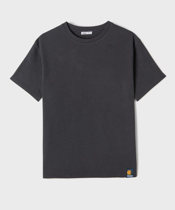 Tee-shirt manches courtes oversize en maille nid d'abeille garçon vue1 - GEMO 4G GARCON - GEMO