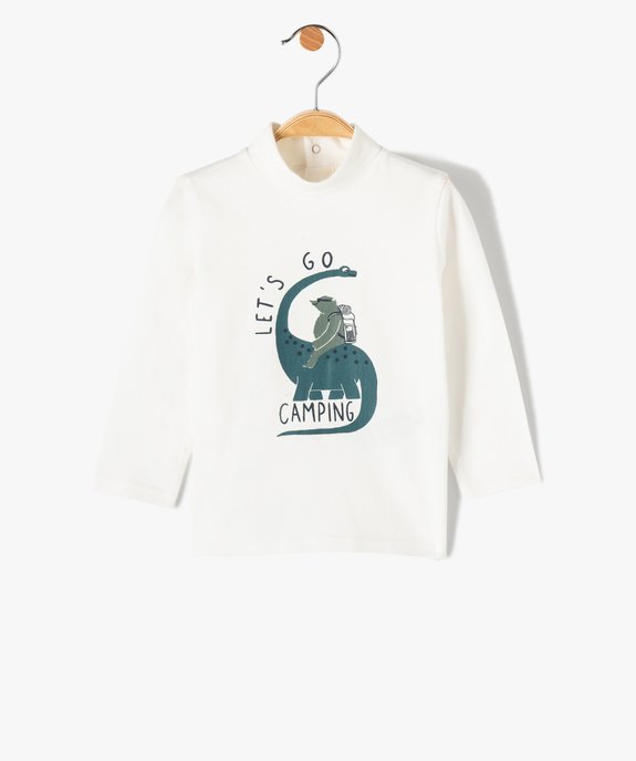 Tee-shirt bébé garçon à manches longues et col roulé inscription fantaisie vue1 - GEMO 4G BEBE - GEMO