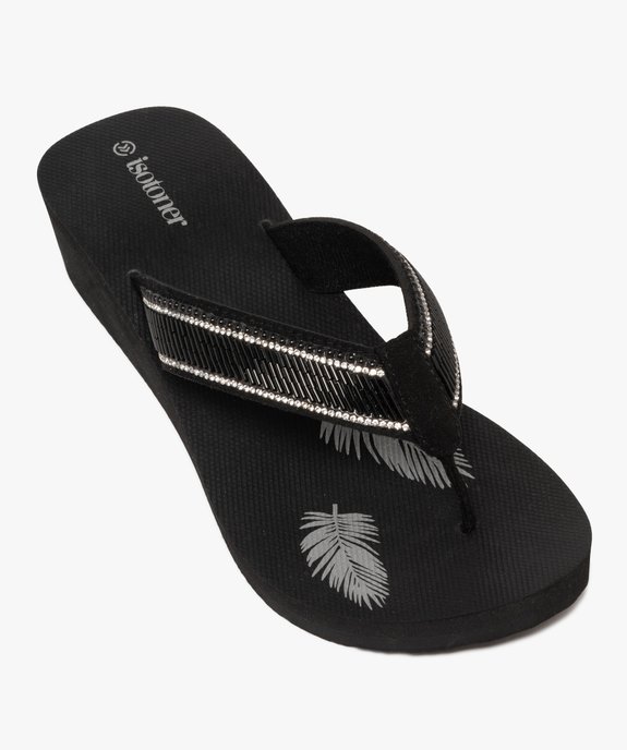 Tongs femme compensées à brides perlées et à strass - Isotoner vue5 - ISOTONER - GEMO