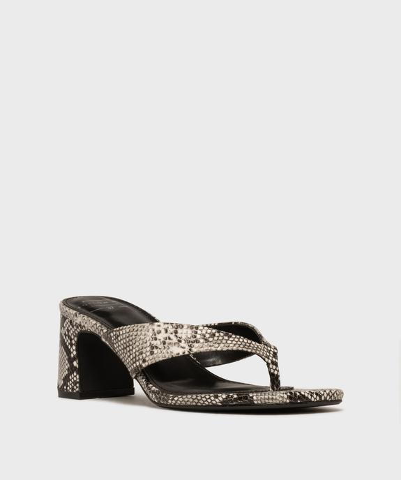 Mules à talon large et entredoigt femme - Follow Me vue2 - FOLLOW ME - GEMO