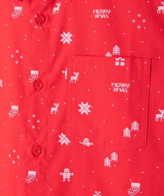 Chemise de Noël garçon à manches courtes avec poche poitrine vue2 - GEMO (JUNIOR) - GEMO