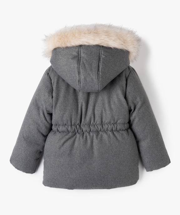 Manteau fille élégant à doublure chaude et rembourrage en fibres recyclées vue4 - GEMO 4G FILLE - GEMO