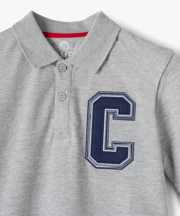 Polo style collège lettre brodée garçon vue2 - CAMPS UNITED - GEMO