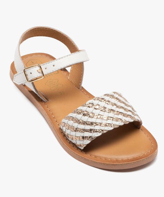Sandales en cuir à large bride brillante fille vue5 - TANEO GEMO FOR GOOD - GEMO